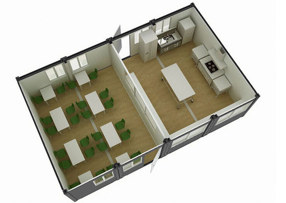 Geluidsisolatie scheepvaartcontainer klaslokalen, afneembare prefab scheepvaartcontainer
