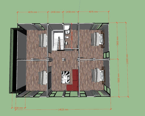 30ft x 20ft container huis appartement