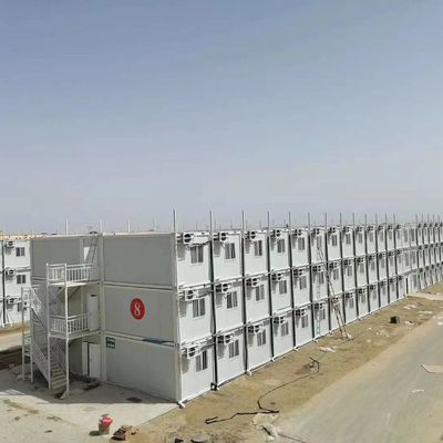 Aardbeving en windbestendige 3 verdiepingen modulaire structuur Containerhuis te huur of tijdelijk terrein werknemer camping