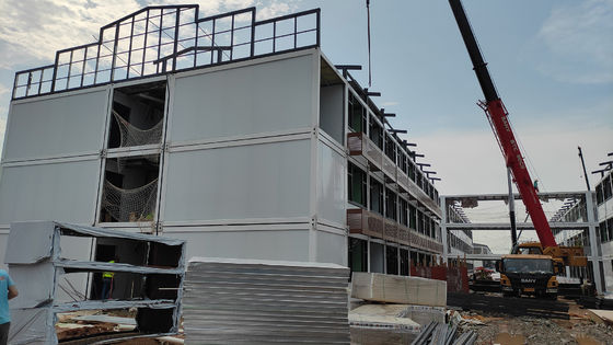 Luxe prefab huizen licht staal 20ft flat pack container huis prefab container camping huizen afneembare container huis