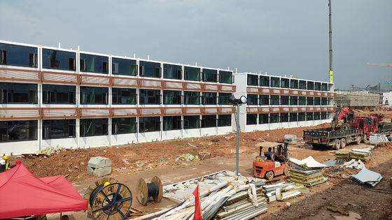 BOX SPACE Luxe 3 verdiepingen Container Hotel, Studenten Huur Container Appartement Met Badkamer En Meubelen
