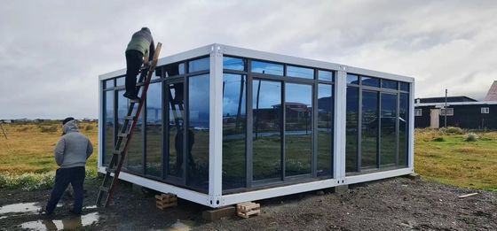 Luxe modern geprefabriceerd staal en sandwichpaneel mobiele woning flat pack container huis
