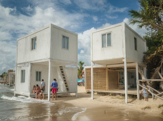 Modulair prefab sandwichpaneelhuis Prefab metalen huizen met 75 mm isolatiewand van steenwol