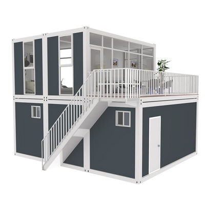 BOX SPACE 2 verdiepingen 40ft Container Huis met garage Luxe modulair Containerhuis 2 Bed Design