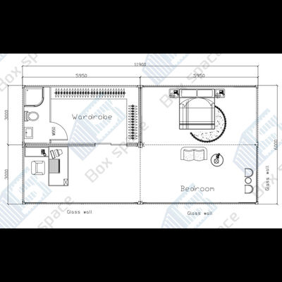 1 slaapkamer Container Home China 20ft Uitbreidbaar Opvouwbaar Container Huis Opvouwbare Huizen 20ft Met Badkamer